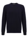 Zanone Long Sleeved Crewneck Knitted Jumper In Blue