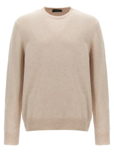 Zanone Wool Crewneck Sweater In Beige