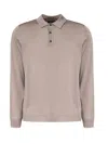 Zanone Polo Shirt In Wool Knit In Beige
