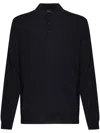 Zanone Ribbed Cuffs And Hem Polo Shirt In Black