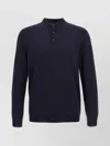 Zanone Wool Polo Shirt Collar Cuffs Hem In Blue