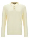 Zanone Wool Knit Polo Shirt With Classic Collar And Button Placket In White