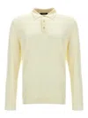 Zanone Wool Knit Polo Shirt With Classic Collar And Button Placket In White
