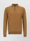 Zanone Cashmere-silk Blend Polo-neck Sweater In Gold