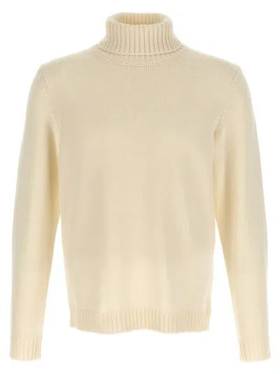 ZANONE WOOL SWEATER WITH TURNED-UP TURTLENECK AND RIBBED DETAILING