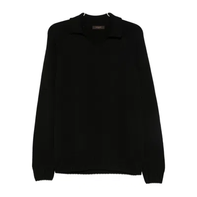 Zanone Wool Sweaters In Black