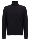 Zanone Turtleneck Cuffed-sleeve Sweater In Black