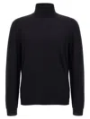 Zanone Turtleneck Cuffed-sleeve Sweater In Black