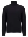 Zanone Turtleneck Cuffed-sleeve Sweater In Black