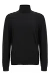 Zanone Ribbed Turtleneck Sweater Long Sleeves In Black