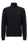 Zanone Turtleneck Sweater With Ribbed Cuffs And Hem In Blue