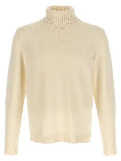 Zanone Wool Turtleneck Sweater In Neutral