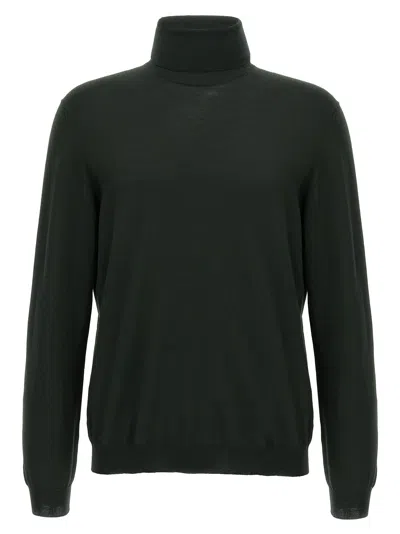 Zanone Wool Turtleneck Sweater In Green