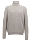 Zanone Wool Turtleneck Sweater With Classic Knit Texture In Gray