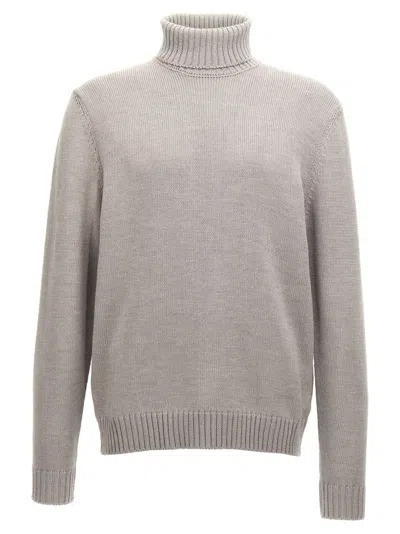 ZANONE ZANONE WOOL TURTLENECK SWEATER WITH CLASSIC KNIT TEXTURE