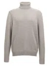 Zanone Wool Turtleneck Sweater With Classic Knit Texture In Gray