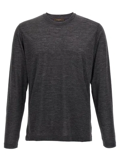 Zanone Light Wool T Shirt In Black