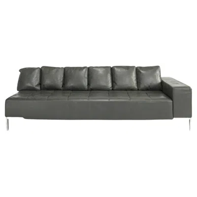 Pre-owned Zanotta 1999  Alfa Grey Leather Sectional Modular Sofa By Emaf Progetti 2x Avail In Gray
