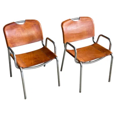 Pre-owned Zanotta 2062 Castiglia Chairs - Achille Castiglioni & Marcello Minale, 1968 In Orange