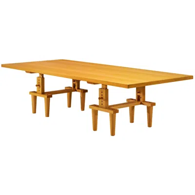 Pre-owned Zanotta Achille & Pier Giacomo Castiglioni For  Large 'bramante' Table In Maple In Brown