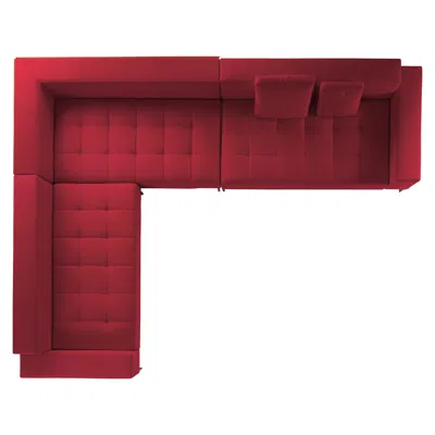 Pre-owned Zanotta Alfa Modular Sofa In Teolo Red Fabric With Steel Frame By Emaf Progetti