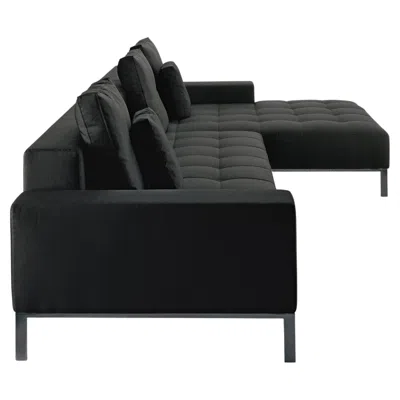 Pre-owned Zanotta Alfa Modular Sofa In Vico Fabric With Black Steel Frame By Emaf Progetti