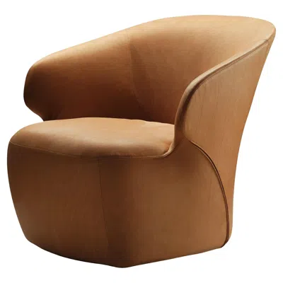Pre-owned Zanotta Arom Armchair In Orange Naturale Extra Leather