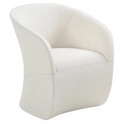 Pre-owned Zanotta Calla Armchair In White Upholstery With Steel Frame