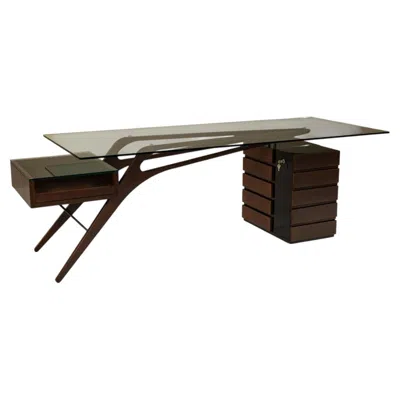 Pre-owned Zanotta Carlo Mollino �cavour� Desk Designed 1949, Reissued By , Italy In Brown