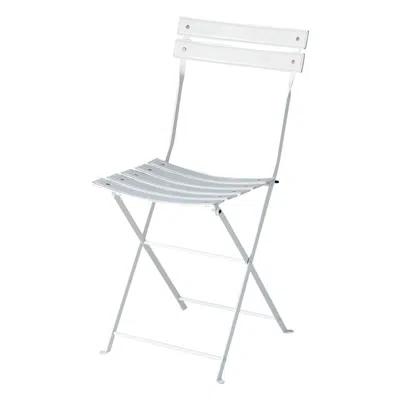 Pre-owned Zanotta Celestina Folding Chair In White Painted Steel Frame By Marco Zanuso