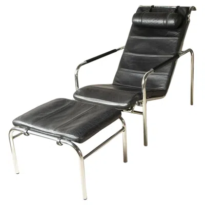 Pre-owned Zanotta Chaise Longue Genni For  By Gabriele Mucchi 70s In Black