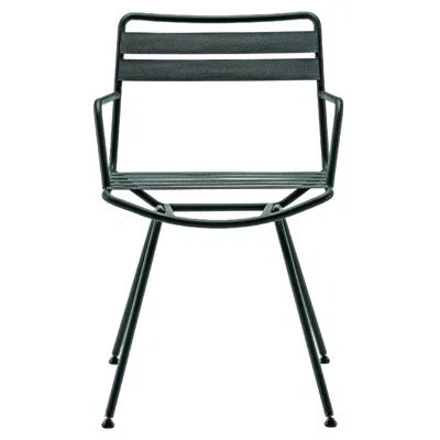 Pre-owned Zanotta Dan Armchair In Anthracite Elastic With Black Stainless Steel Frame