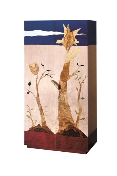 Pre-owned Zanotta Edizioni Alicante Cupboard In Wooden Frame By Alik Cavaliere In Brown