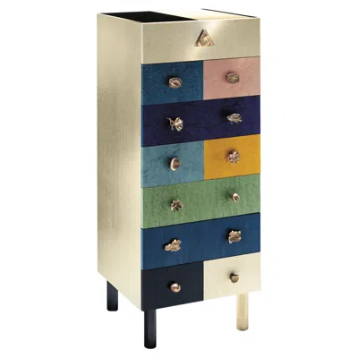 Pre-owned Zanotta Edizioni Genesio Chest Of Drawers In Veneered Wood By Alik Cavaliere In Brown