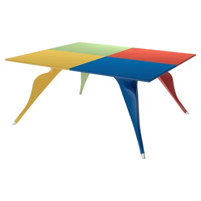 Pre-owned Zanotta Edizioni Macaone Table With Painted Mdf Top By Alessandro Mendini In Sand