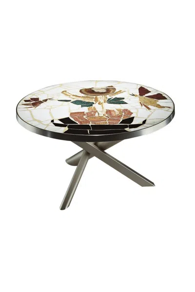 Pre-owned Zanotta Edizioni Pompei Occasional Table With Marble Top By Alik Cavaliere In Gray