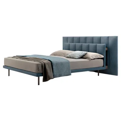 Pre-owned Zanotta Extra Large Grangala Bed With Single Springingin In Grey Upholstery In Gray