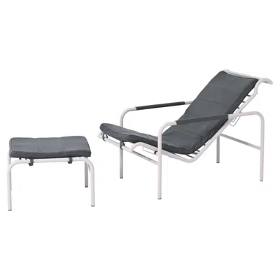 Pre-owned Zanotta Genni Lounge Chair By Gabriele Mucchi For  With Ottoman In Gray