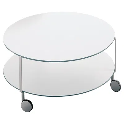 Pre-owned Zanotta Giro' Castor-mounted Medium Table With White Plastic Top By Anna Deplano