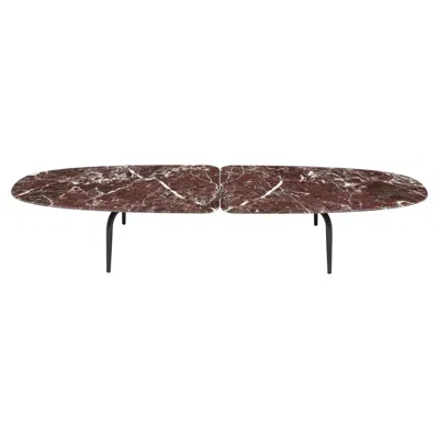 Pre-owned Zanotta Graphium Large Table In Red Lepanto Marble Top With Black Steel Frame