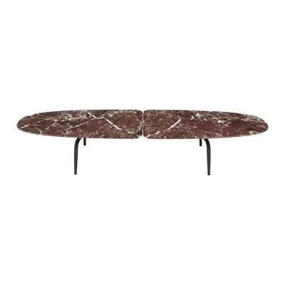 Pre-owned Zanotta Graphium Small Table In Red Lepanto Marble Top With Black Steel Frame