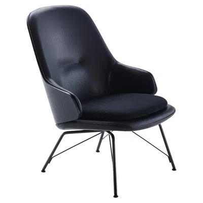 Pre-owned Zanotta Judy Armchair In Black Upholstery With Black Painted Steel Frame