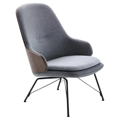 Pre-owned Zanotta Judy Armchair In Grey Upholstery With Black Painted Steel Frame In Gray
