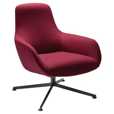 Pre-owned Zanotta Kent Armchair In Red Upholstery With Black Varnished Steel Frame