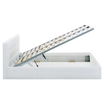 Pre-owned Zanotta Large Box Bed With Container Unit In White Upholstery With Steel Frame