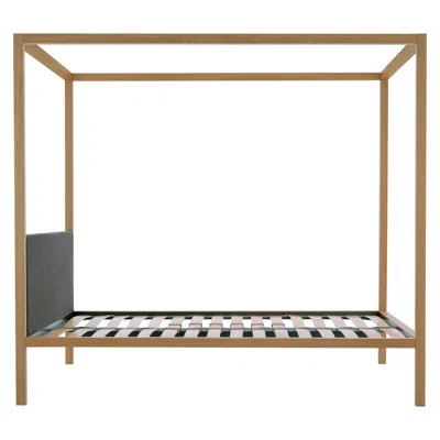 Pre-owned Zanotta Large Milleunanotte Four-poster Bed With Canopy In Natural Oak Frame In Brown