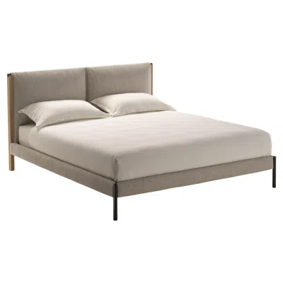 Pre-owned Zanotta Large Ricordi Bed With Single Springing In Toce Upholstery In Brown