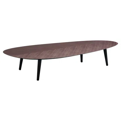 Pre-owned Zanotta Large Tweed Mini Table In Canaletto Walnut Top With Black Frame