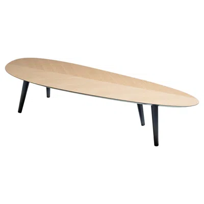 Pre-owned Zanotta Large Tweed Mini Table In Natural Oak Top With Black Frame