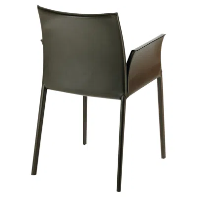 Pre-owned Zanotta Lea Armchair In Brown Cowhide Seat & Legs With Aluminium Frame